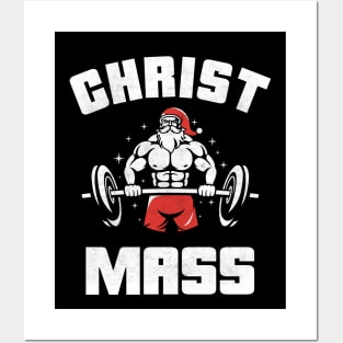 Bodybuilding Christmas Christ Mass Gym Addict Posters and Art